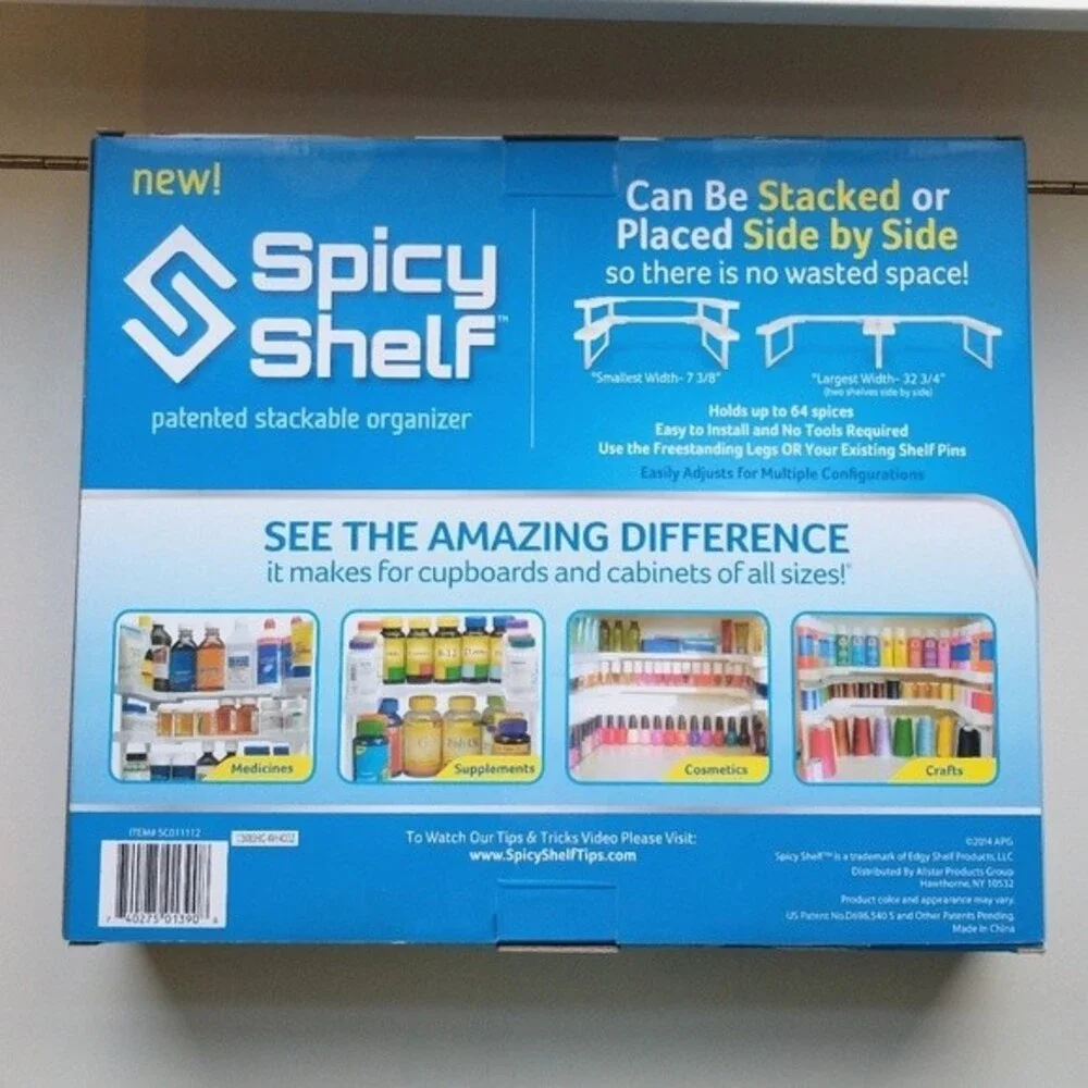 Spicy Shelf Patented Stackable Organizer - Pantry, Bathroom, Crafts